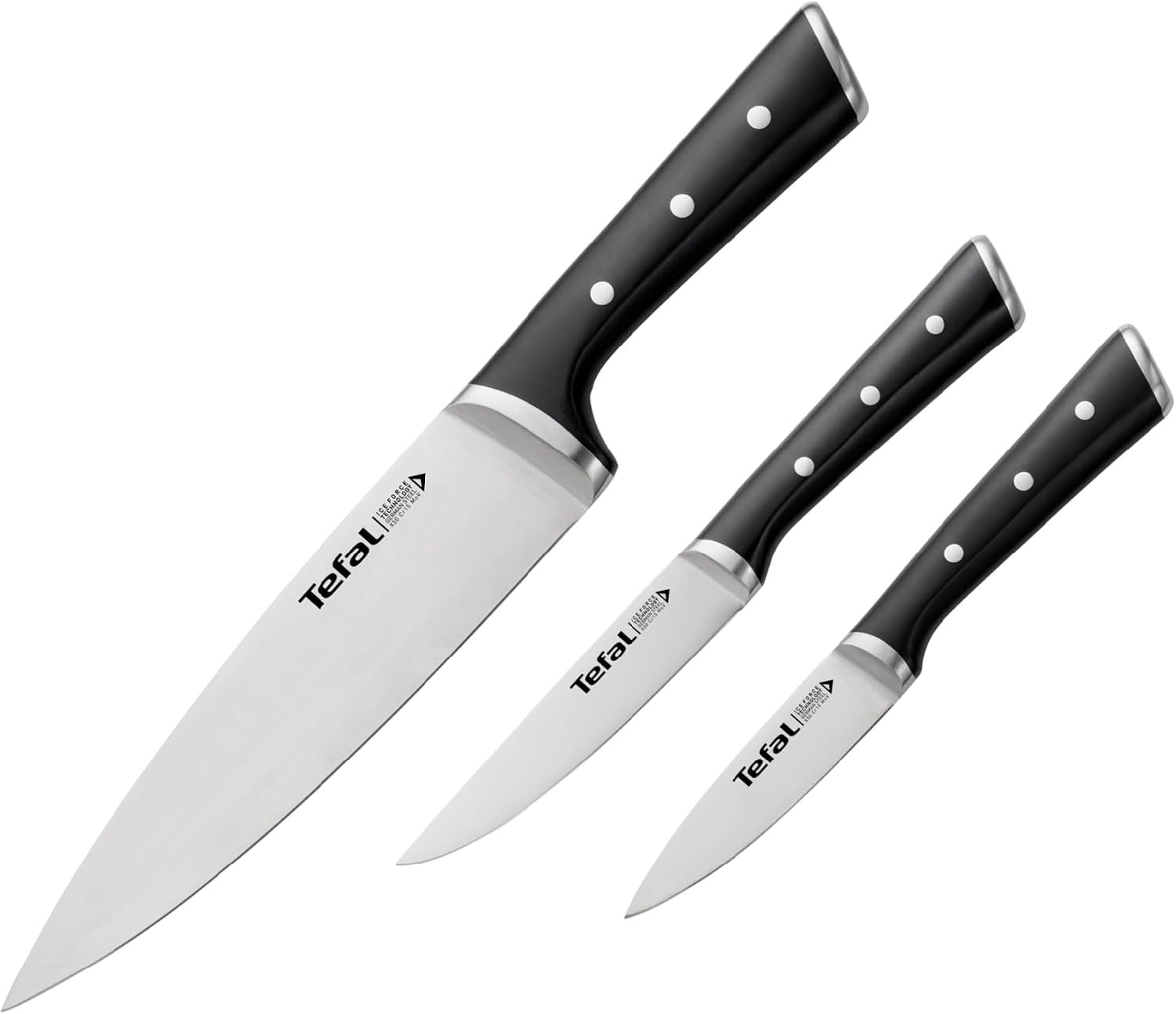 Tefal Ice Force Zestaw Noży Czarny/Srebrny 20 cm