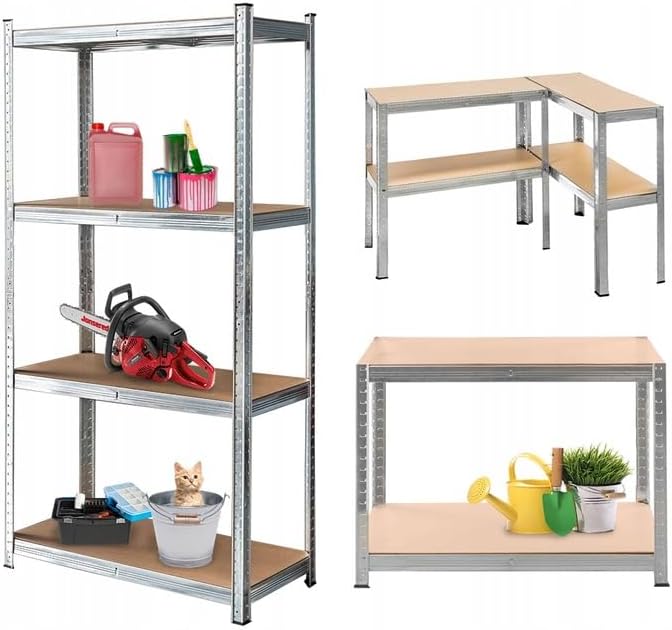 MEGA-M BASIC Regał Magazynowy 180 × 90 × 40 cm 4 Półki MDF 4 mm