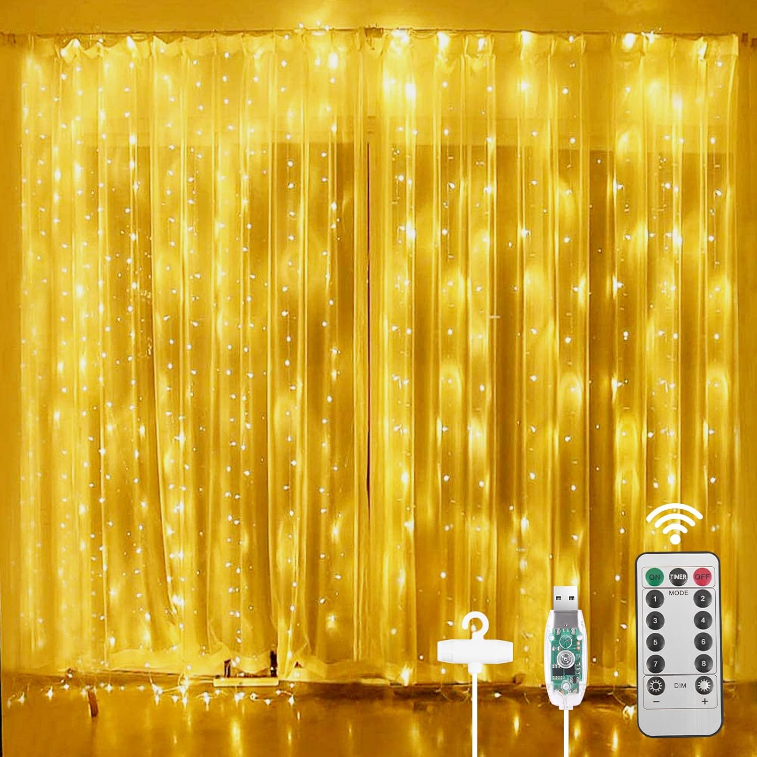 Vicloon Kurtyna świetlna LED 3M*3M 300 diod LED