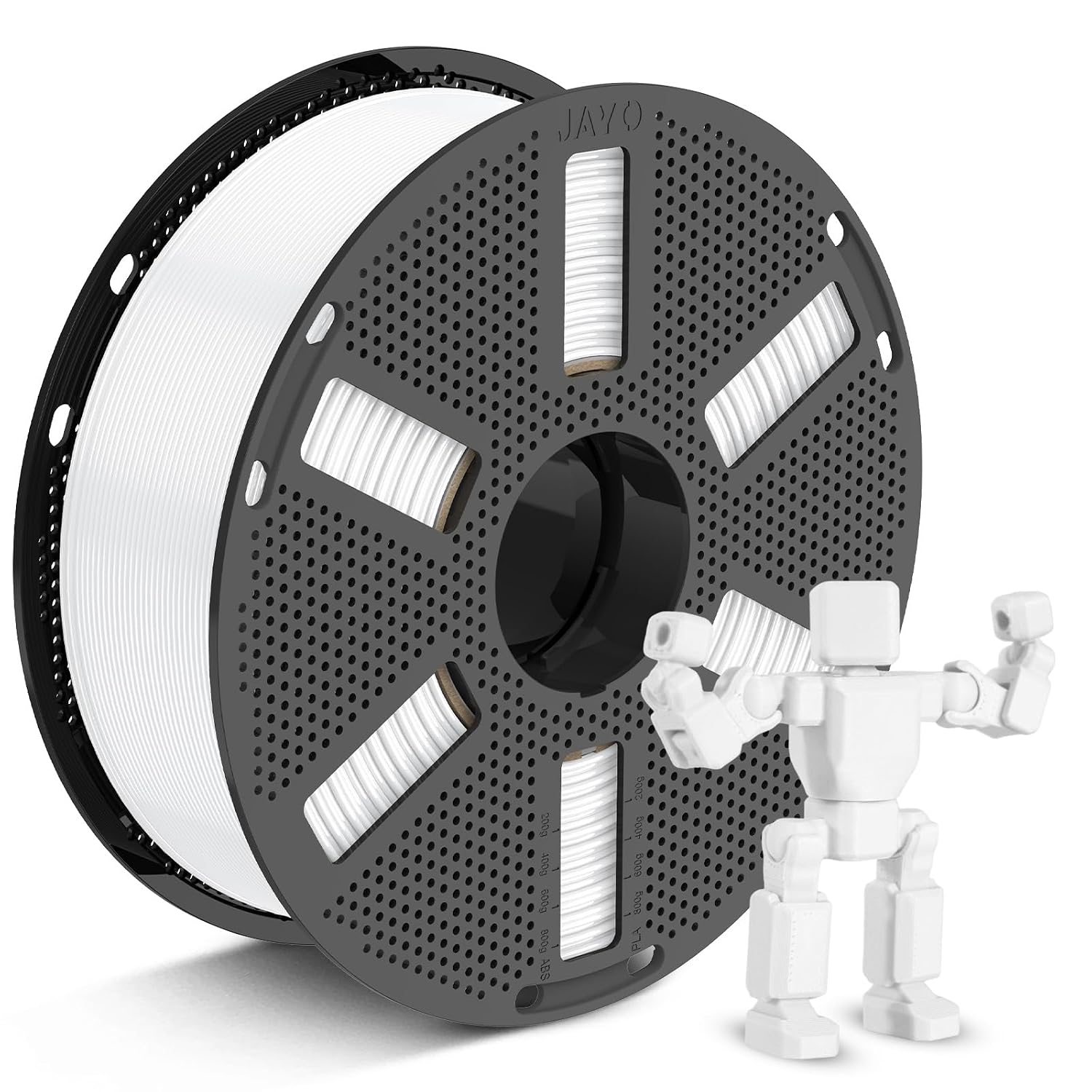 JAYO Filament PETG 1,75 mm Biały 1,1 kg dla większości drukarek FDM 3D