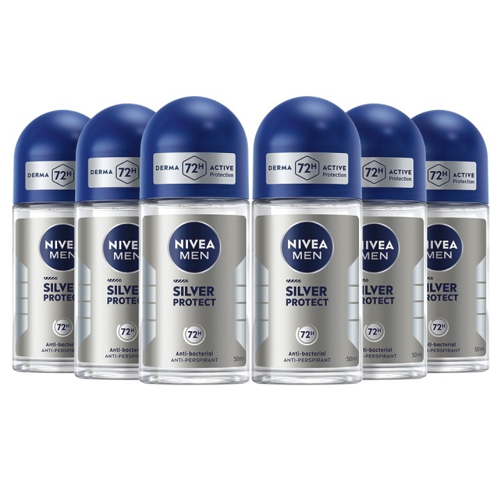 6 SZTUK - NIVEA MEN SILVER PROTECT Antyperspirant męski w kulce 72h 50m - od Oficjalny sklep Nivea