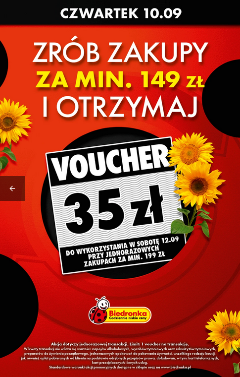 VOUCHER 35.00 PLN na kolejne zakupy MWZ 149.00 PLN - Biedronka