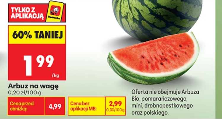Arbuz na wagę 1 KG - Biedronka