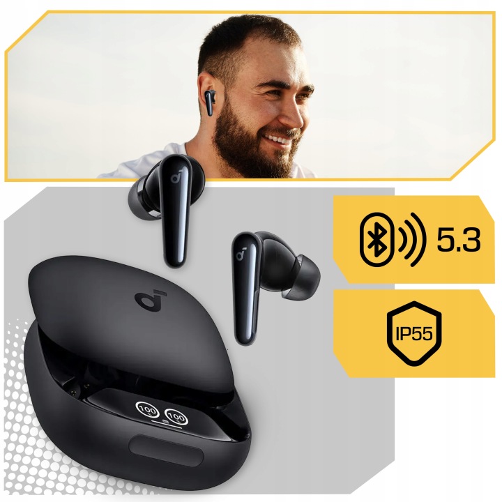 SŁUCHAWKI BEZPRZEWODOWE DOUSZNE dokanałowe SOUNDCORE LIBERTY 4 PRO BT 5.3 - od Oficjalny sklep Lewer