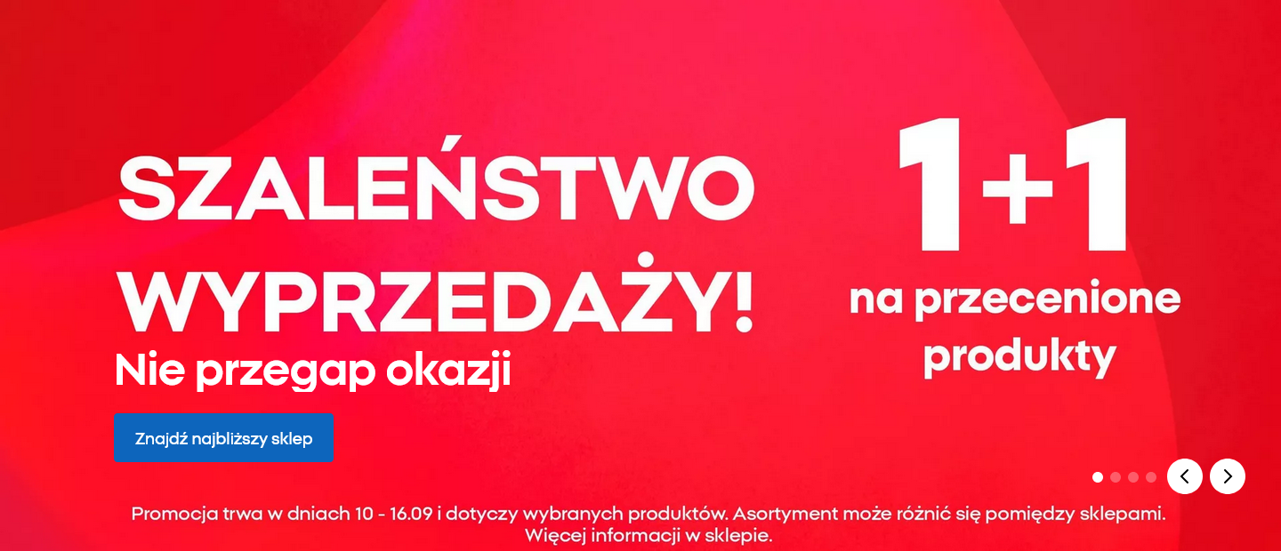 WYPRZEDAŻ 1+1 GRATIS na przeceione produkty - PEPCO