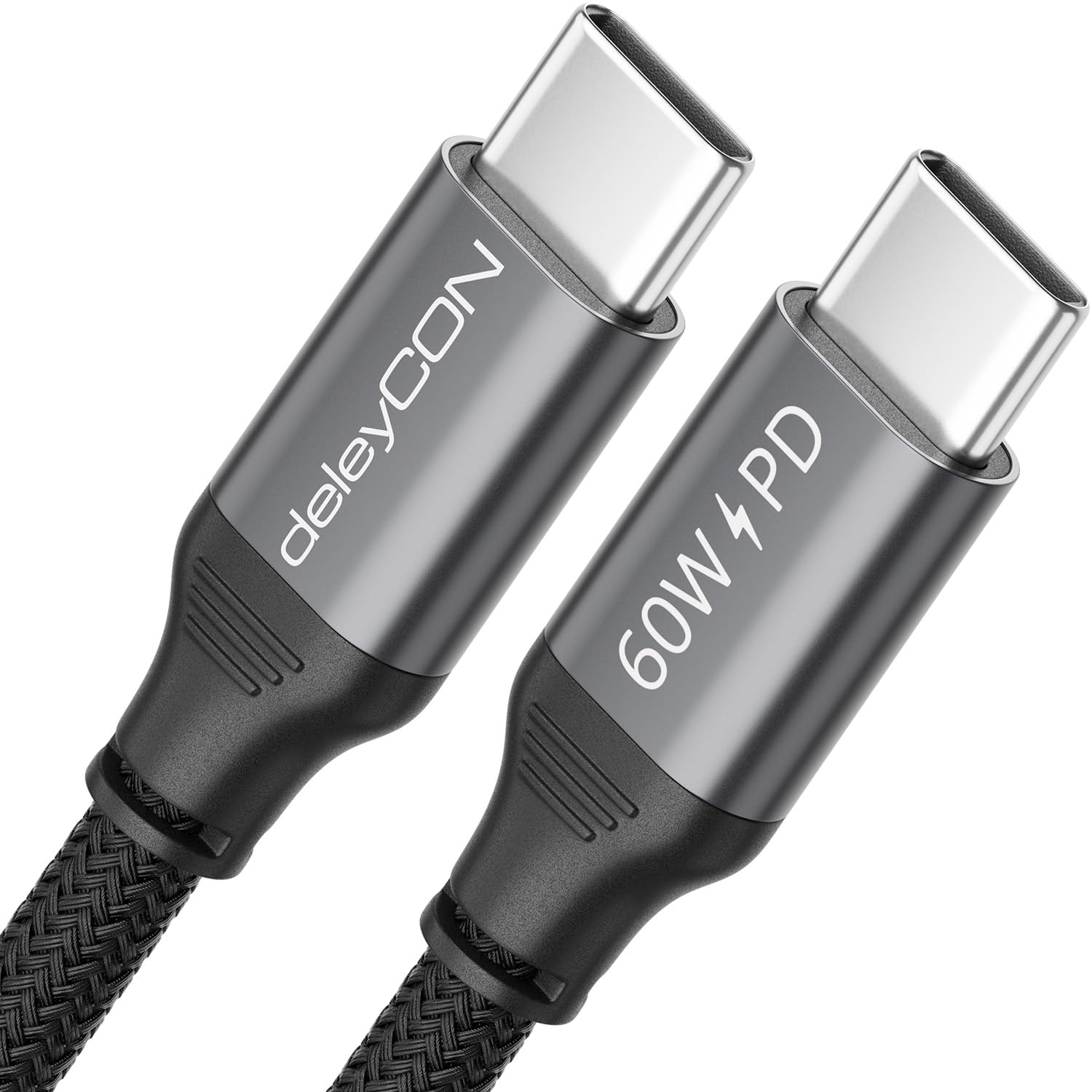 deleyCON 1,5 metra USB C Kabel PD3.0 (60W Szybkie Ładowanie) USB-C na USB-C