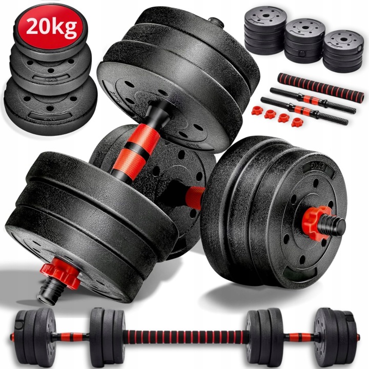 Zestaw 2 hantli bitumicznych regulowanych 20 kg SZTANGA GRYFY - od music-express