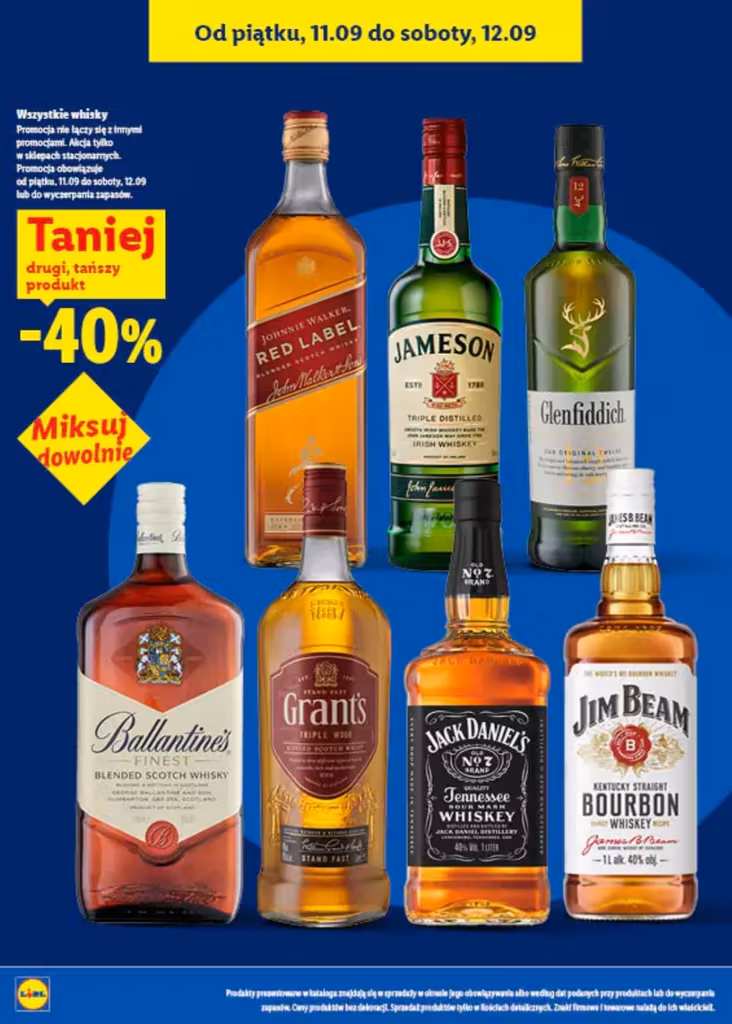 Wszystkie whisky 40% taniej na drugi produkt - LIDL