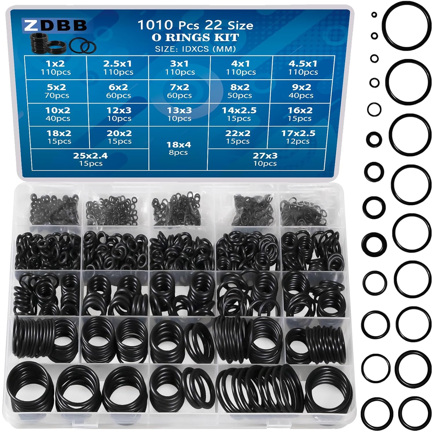 ZDBB 1010 Zestaw gumowych O-ringów w rozmiarze 22