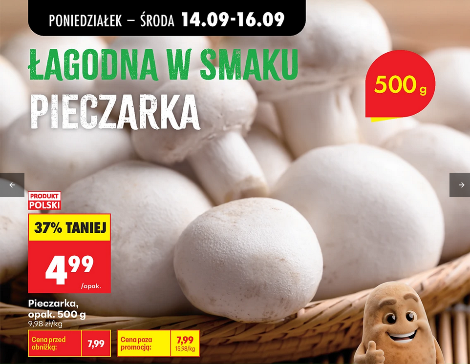 Pieczarka opakowanie 500g - Biedronka