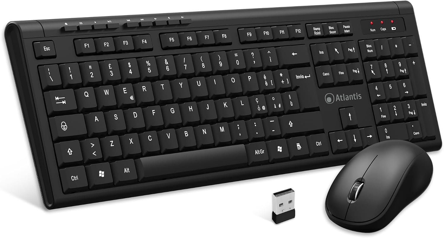Atlantis Bezprzewodowa klawiatura i mysz Combo zestaw multimedialny