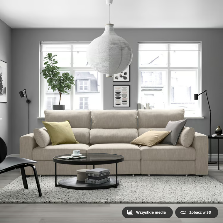 ESKILSTUNA Sofa 3-osobowa Hillared beżowy - IKEA