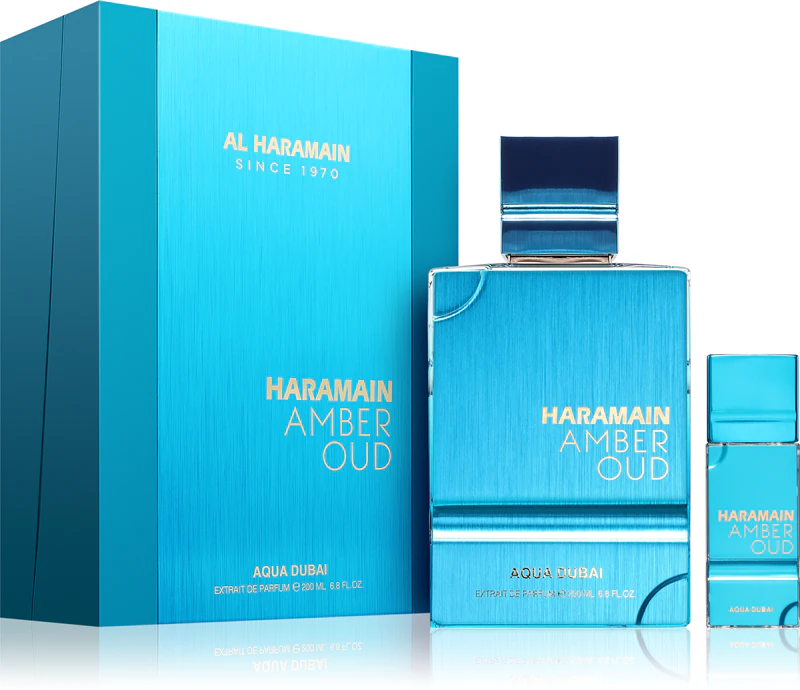 ZESTAW Al Haramain Amber Oud Aqua Dubai ekstrakt perfum unisex 200 ML
