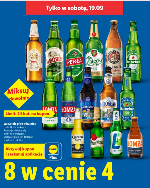 Wszystkie piwa w butelce (8 w cenie 4) - LiDL