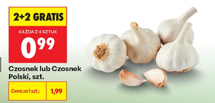 Czosnek lub Czosnek Polski szt. (2+2 GRATiS) - Biedronka