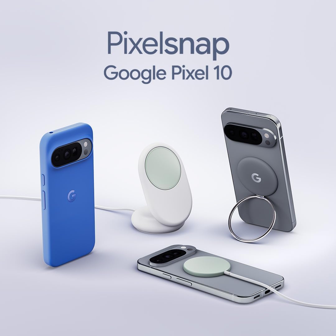 Google Pixelsnap ładowarka z uchwytem – bezprzewodowa ładowarka Qi2 25 W i uchwyt stojący (Made by Google)