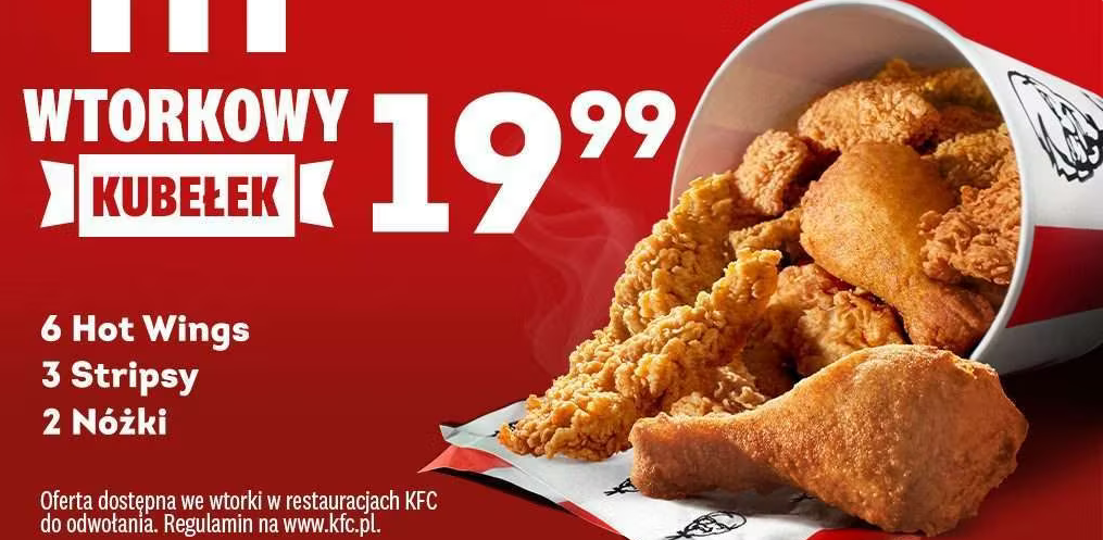 WILEKI POWRÓT: Wtorkowy kubełek wraca do KFC od 22.09 za 19.99 PLN