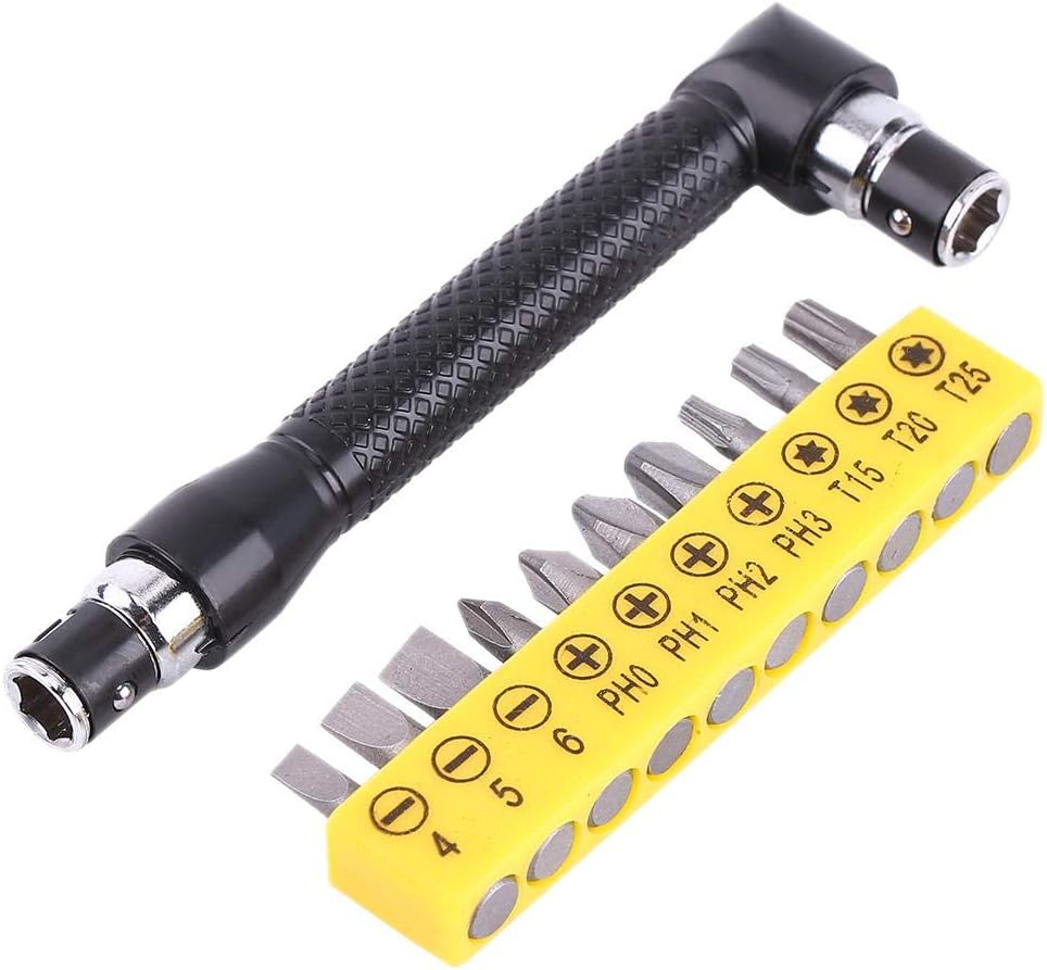 Walfront Klucz zaciskowy 1/4" z zestawem końcówek wkrętaków/bitów 10 szt.
