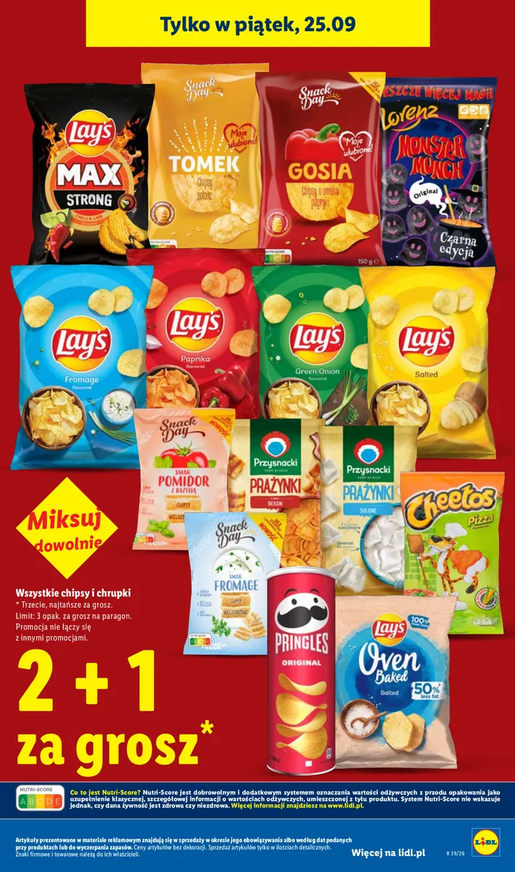 Wszystkie chipsy i chrupki (2+ trzeci za 1 grosz) - LIDL