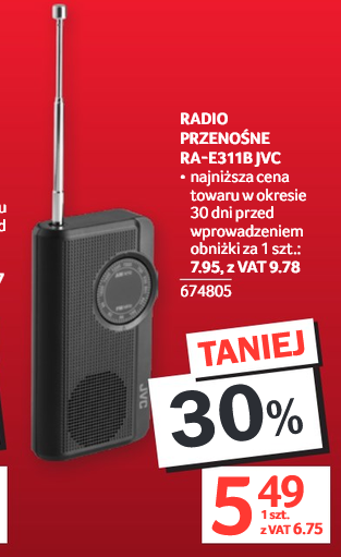 Radio przenośne JVC RA-E11BJVC (5.49 netto dla firm) - SELGROS