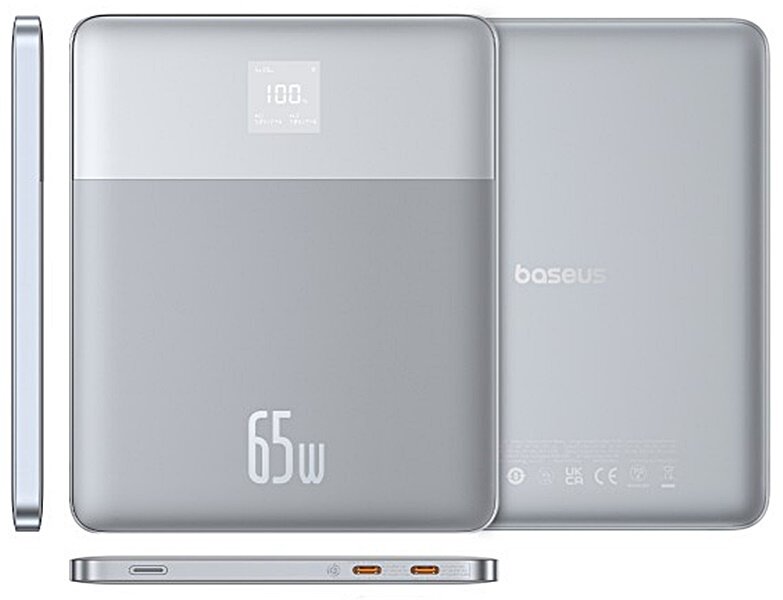 Powerbank BASEUS Blade 2 12000mAh 65W Srebrny + Kabel USB-C