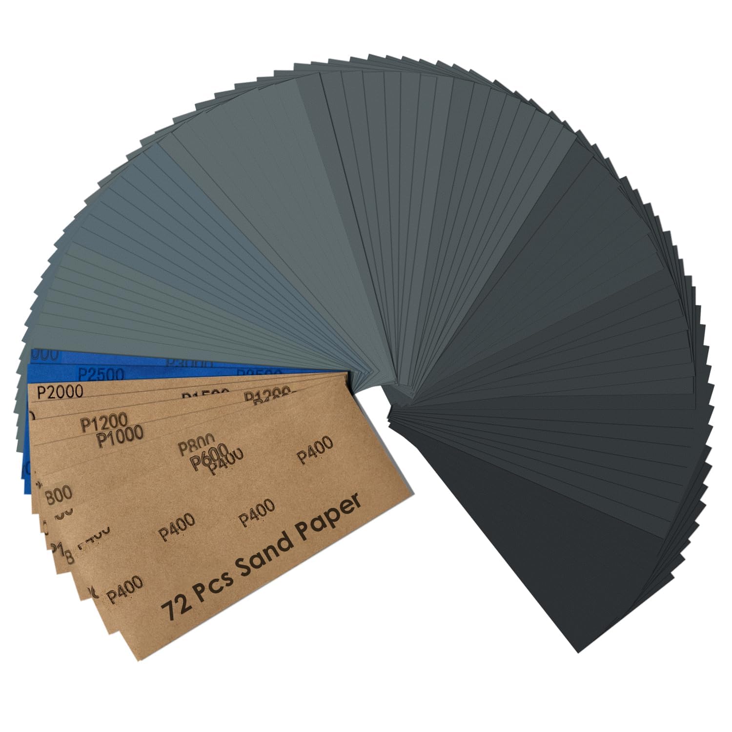 72 sztuk zestaw papieru ściernego na mokro i sucho 23 x 9 cm ziarnistość 400 600 800 1000 1200 1500 2000 2500 3000