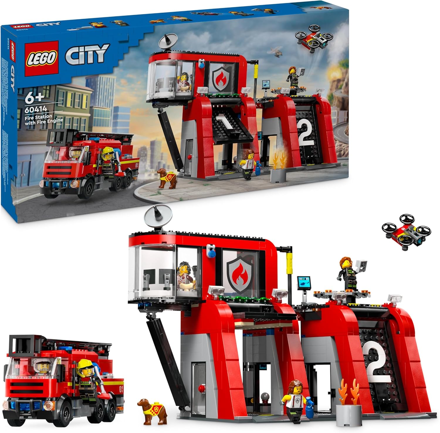 LEGO City Remiza strażacka z wozem strażackim 60414