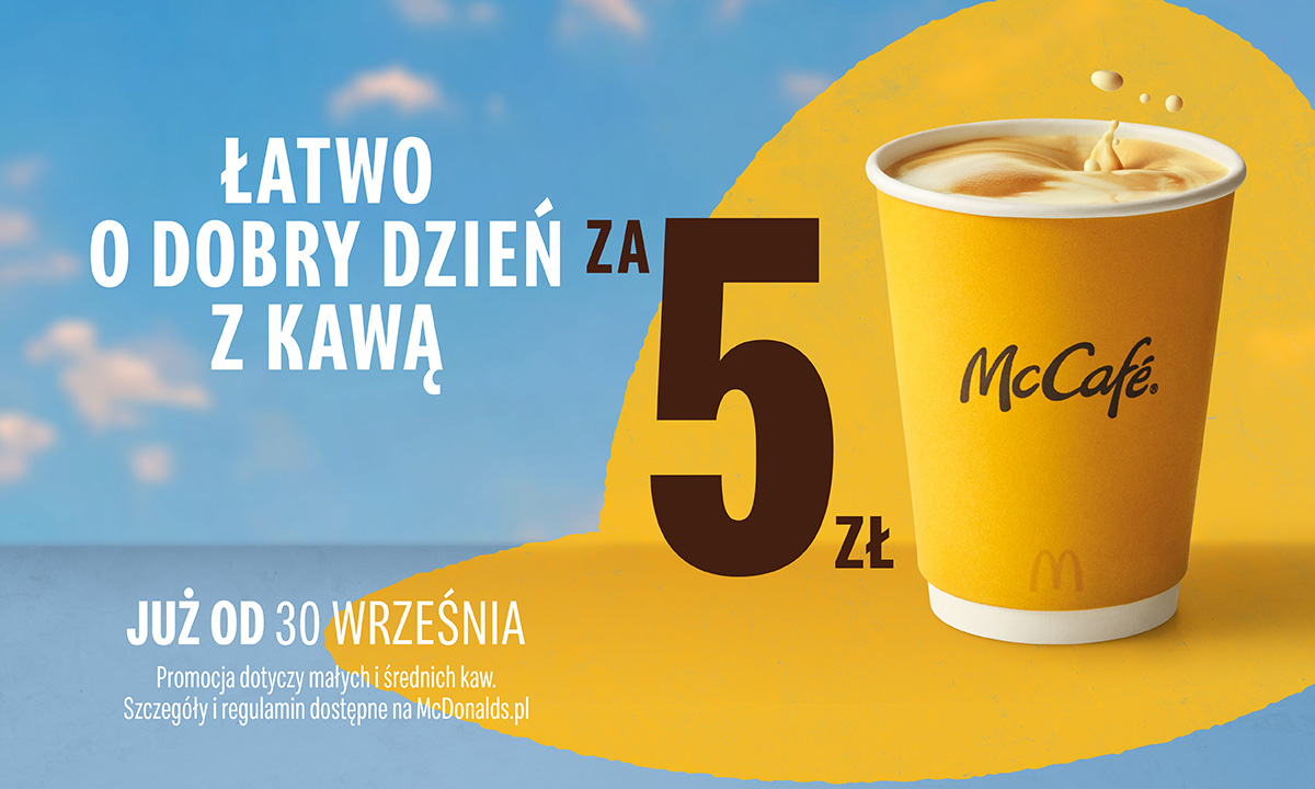 Kawy McCafe za piątaka (5 PLN) od 30.09. - McDonalds