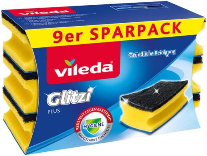 9 SZTUK - Vileda Glitzi Plus Gąbka