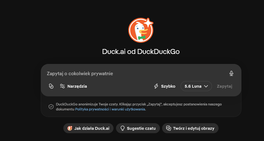 DARMOWE model AI (czatGPT Claude generowanie obrazów etc.) - DUCK AI