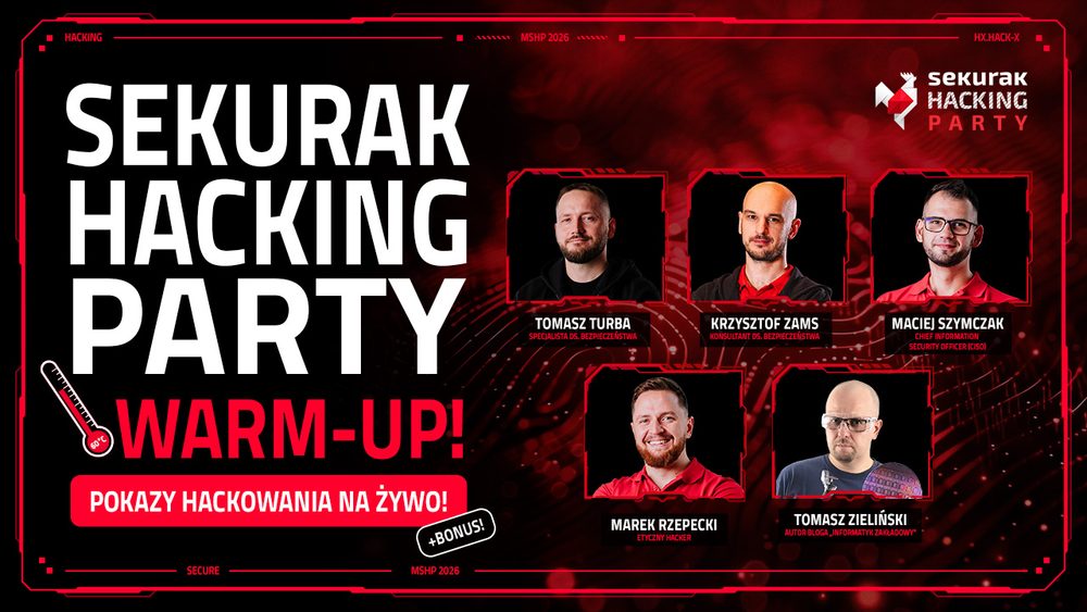 DARMOWE SZKOLENIE: Sekurak Hacking Party Warmp-Up!