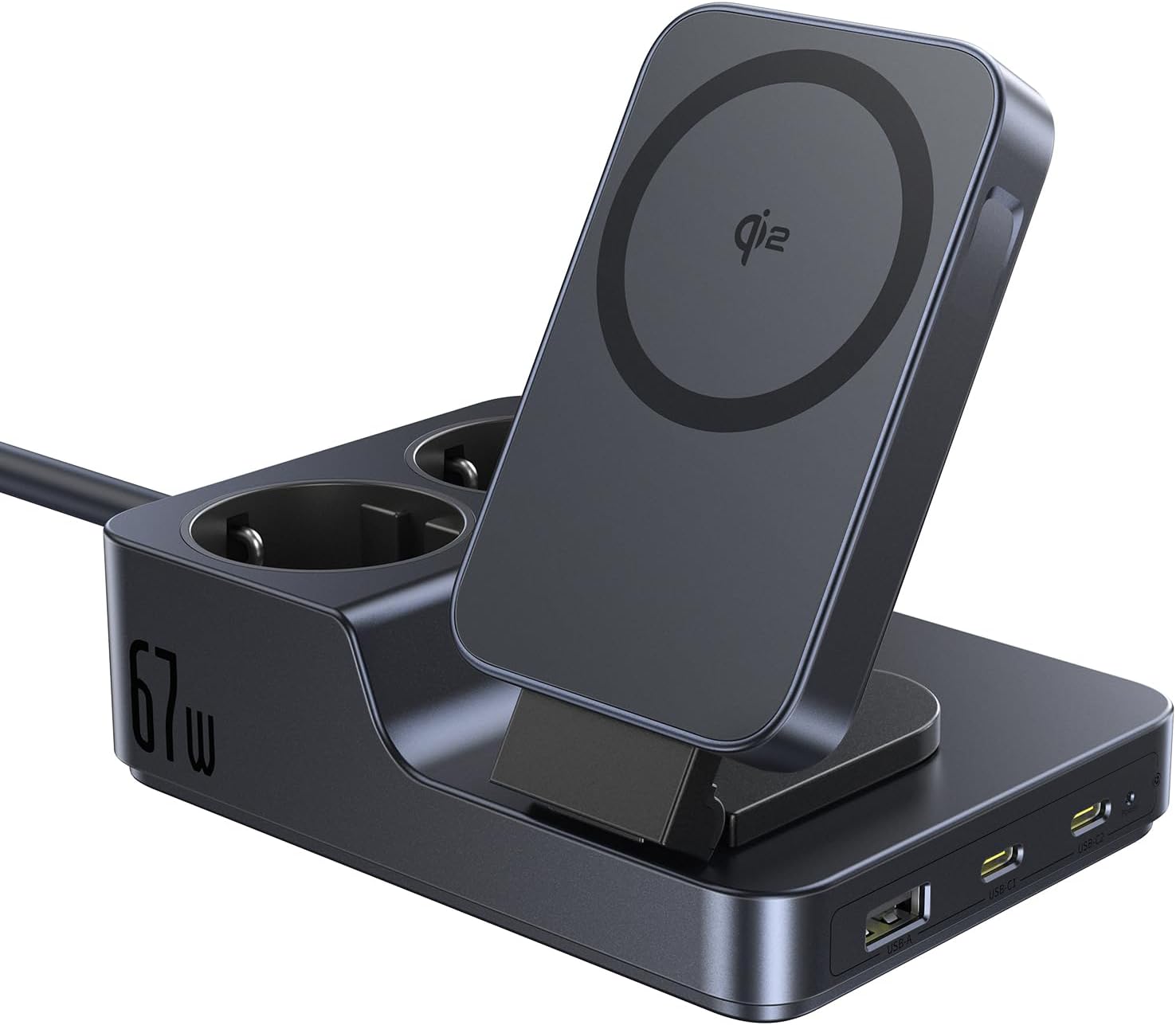 Baseus Nomos 67W listwa USB-C gniazdko ładowania z ładowaniem magnetycznym Qi2 przenośna ładowarka PD