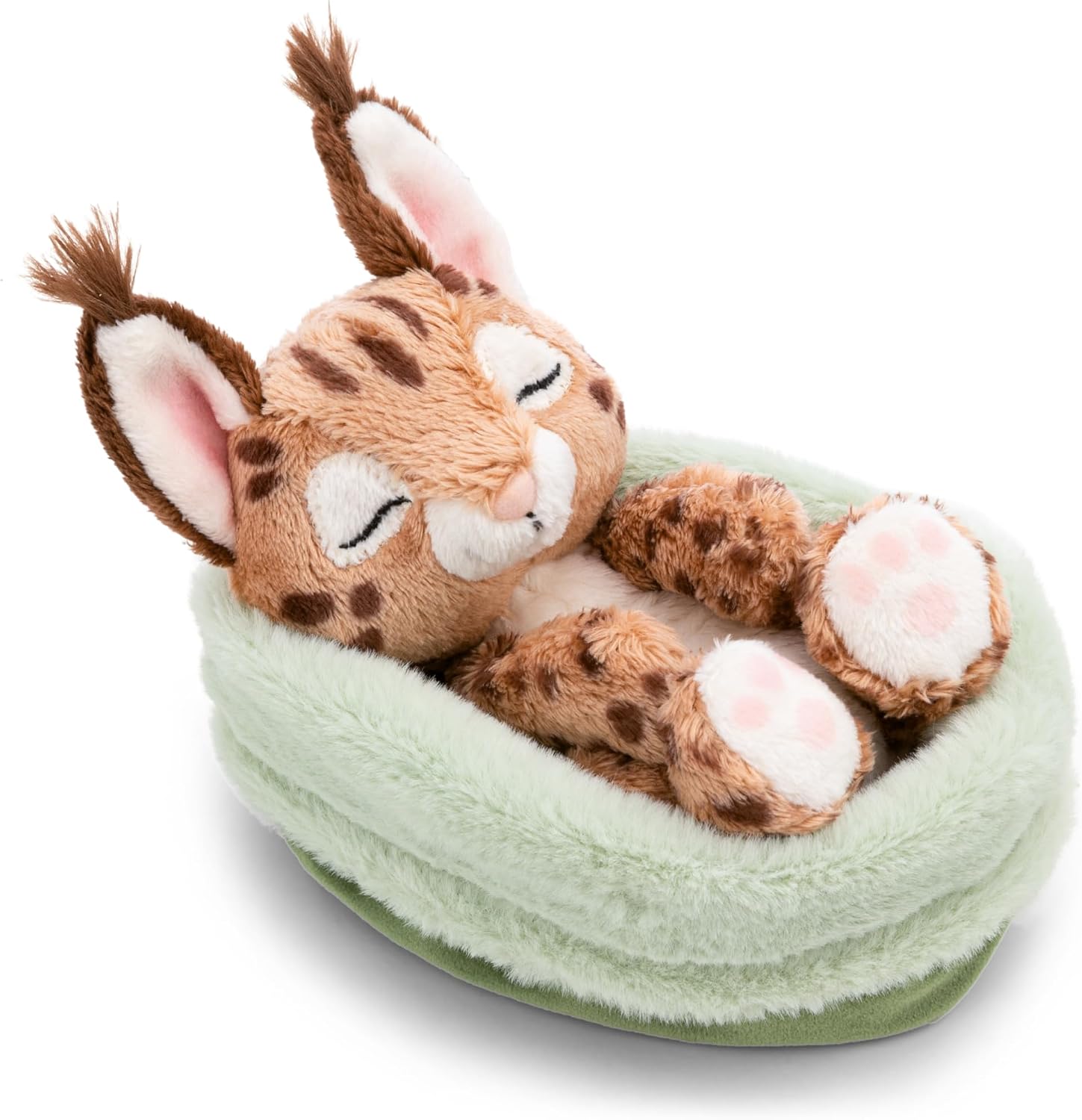 NICI przytulanka śpiący karakal w koszyczku 12 cm brązowy - 62874