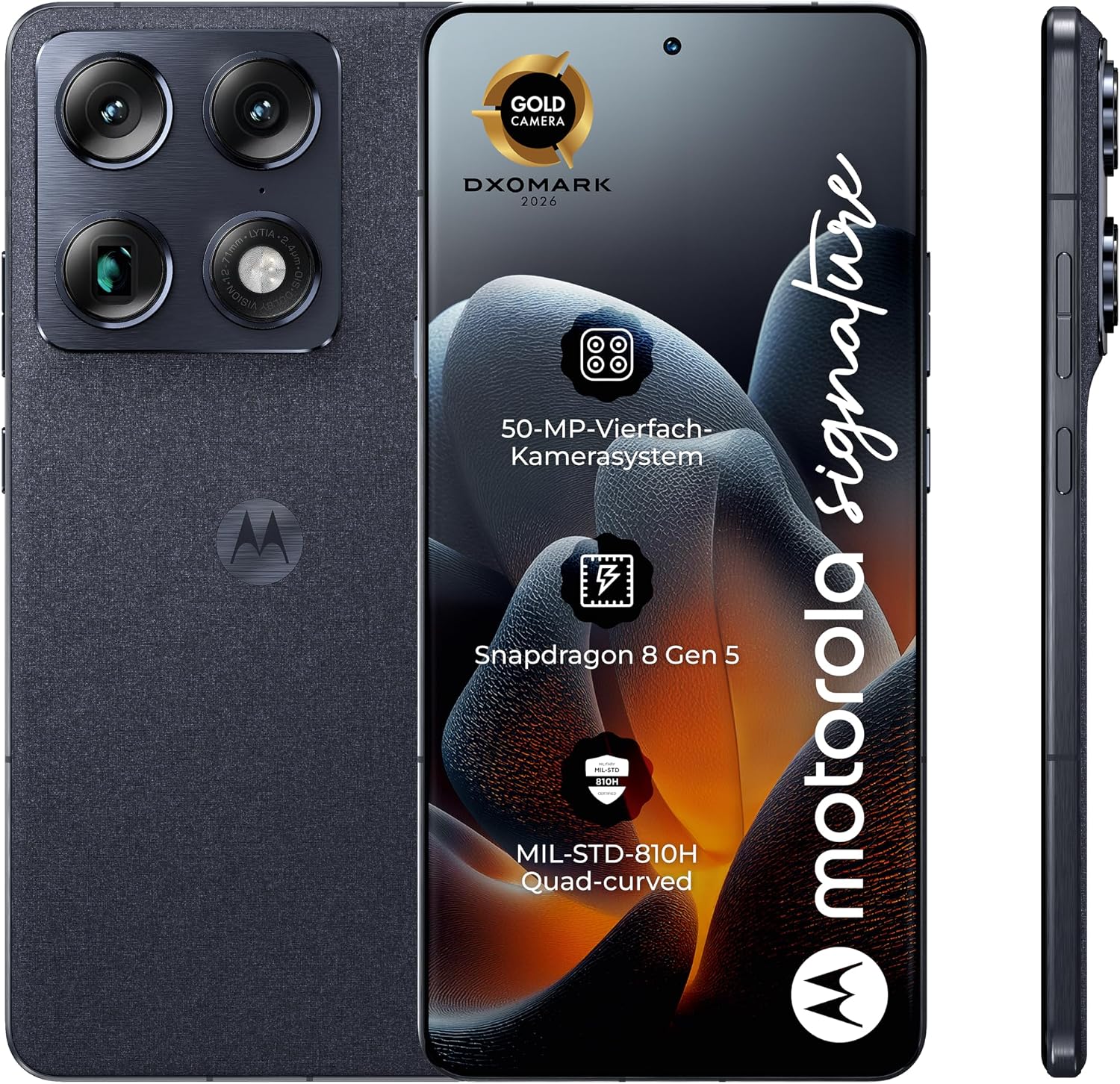 Motorola Signature smartfon 4 x 50 MP aparat 16/512 GB Carbon