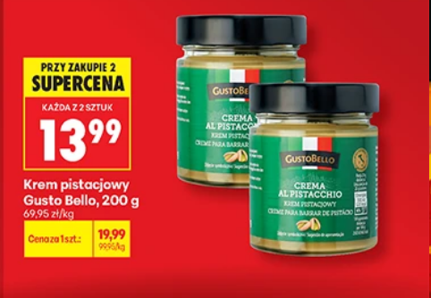 Krem pistacjowy Gusto Bello 200g (przy zakupie 2 op.) - Biedronka