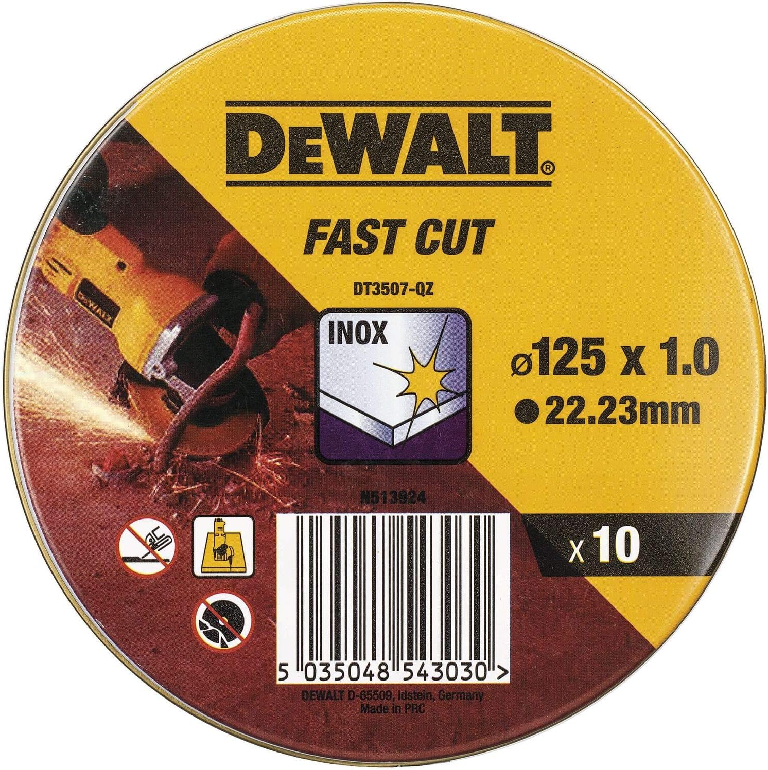10 SZTUK - DEWALT DT3507QZ Set 125 mm - tarcze do cięcia