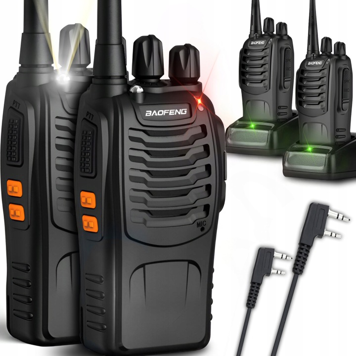 2X WALKIE TALKIE KRÓTKOFALÓWKI PMR RADIOTELEFON BAOFENG ZESTAW - od biooreto