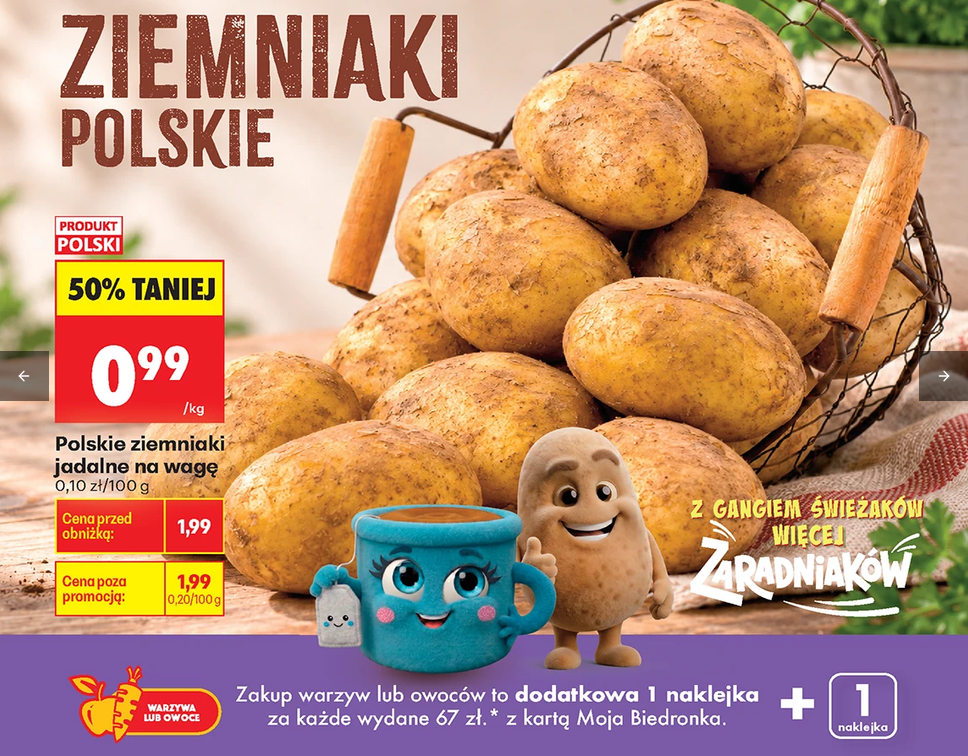 Polskie ziemniaki jadalne na wagę 1 KG - Biedronka