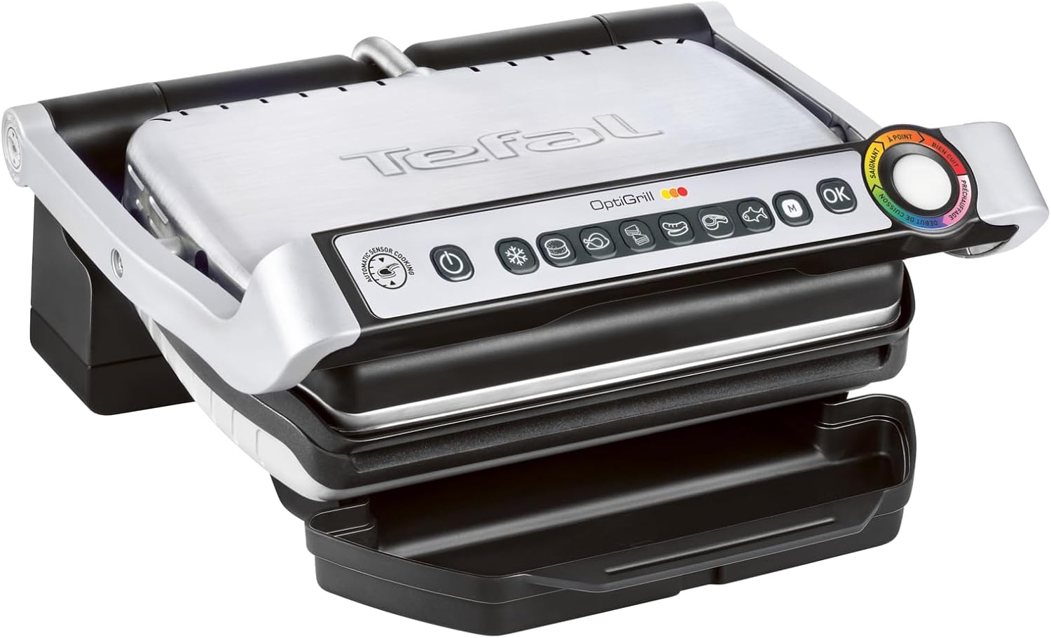 Tefal OptiGrill kontaktowy grill elektryczny z 6 automatycznymi programami zdejmowane płyty