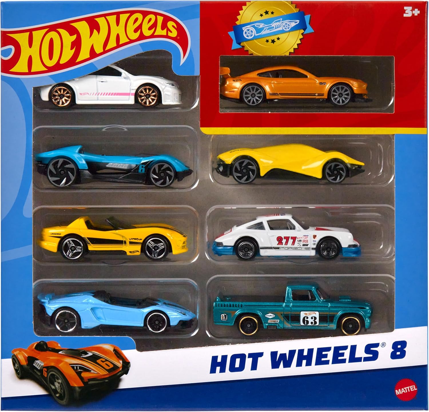 Hot Wheels 8-pak autek i ciężarówek zabawkowych (5.82 PLN / sztuka) - w skali 1:64