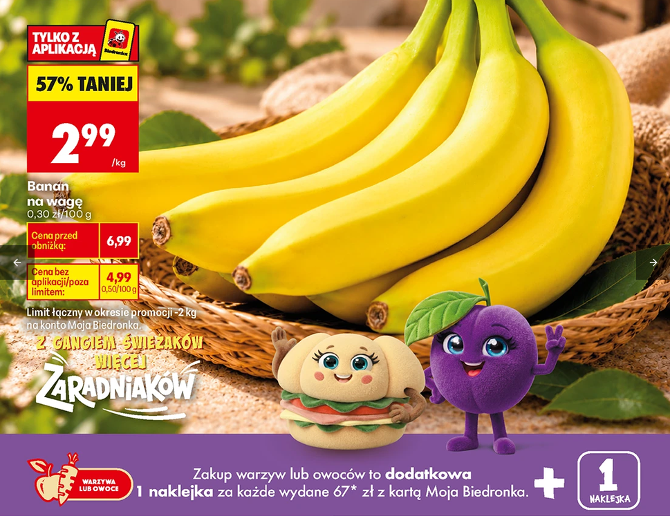 Banan na wagę 1 KG - Biedronka
