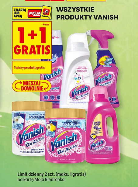 Wszystkie produkty Vanish (1+1 GRATIS) - Biedronka