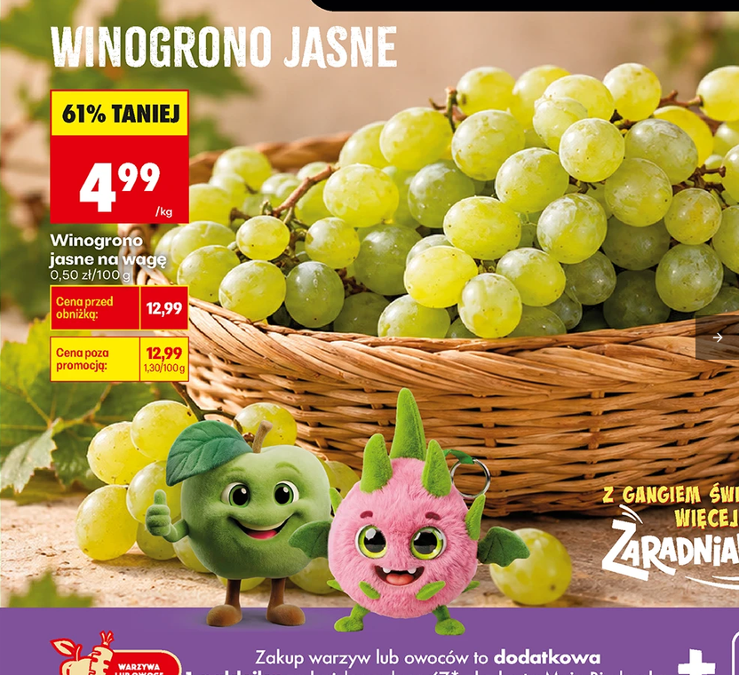 Winogrono Jasne na wagę 1 KG - Biedronka