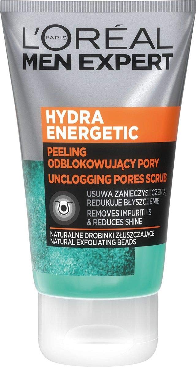 L'Oréal Paris Men Expert Hydra Energetic Peeling do twarzy odblokowujący pory usuwa zanieczyszczenia redukuje błyszczenie 100 ml