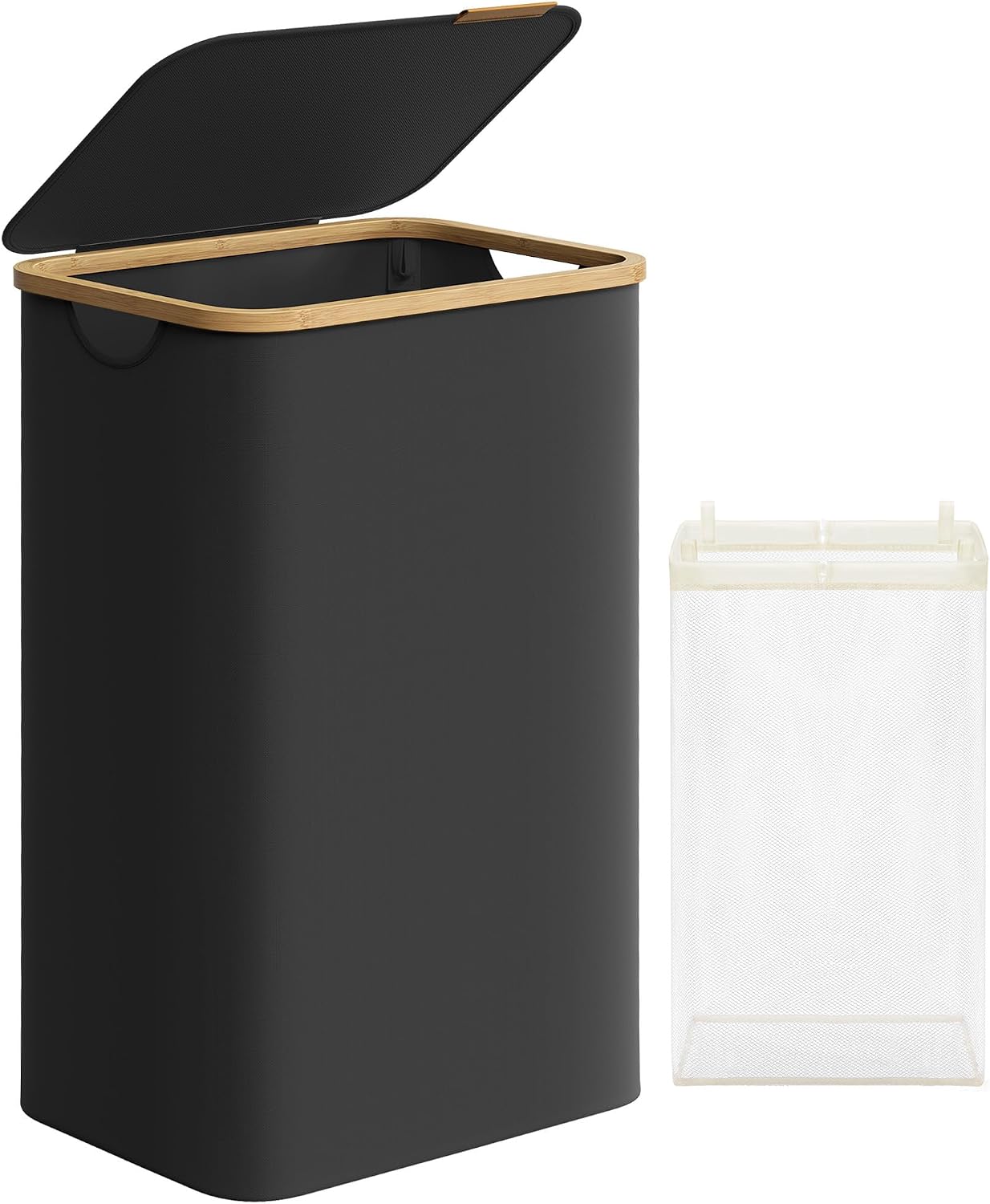 SONGMICS Kosz na pranie z pokrywką Składany 90 l 42 x 32 x 70,5 cm
