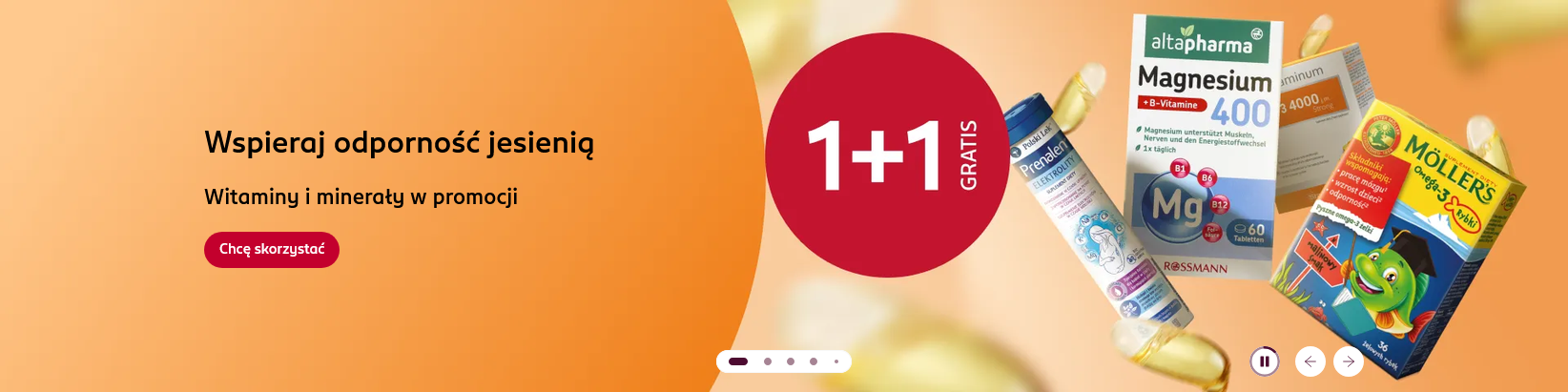 PROMOCJA na minerały i witaminy (1+1 GRATIS) - Rossmann