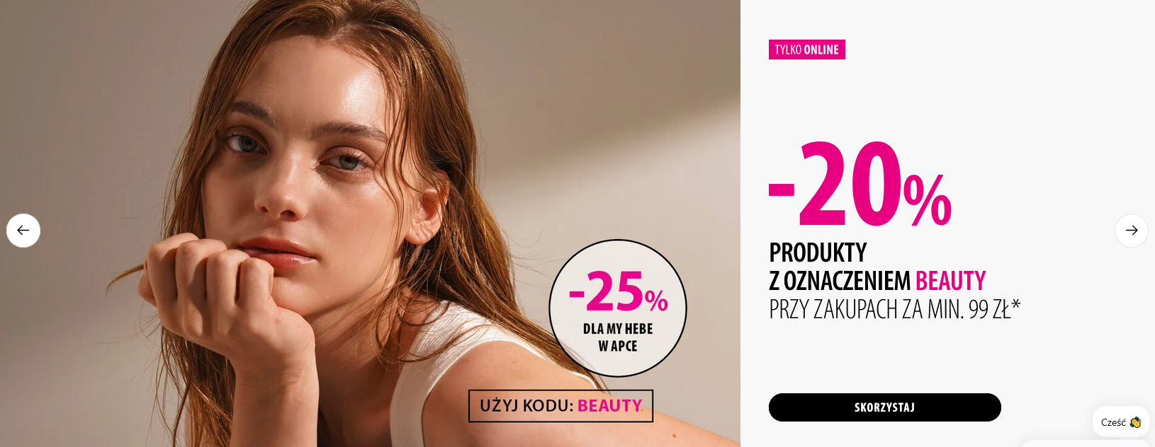 RABAT -20% z kodem BEAUTY przy zakupach za min. 99 zł (-25% dla my hebe w apce) + darmowa dostawa - HEBE