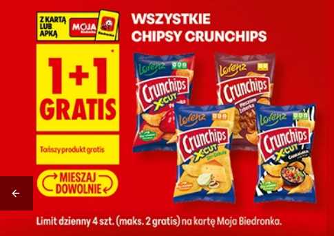 Wszystkie chipsy CRUNCHIPS (1+1 GRATIS) - BIedronka