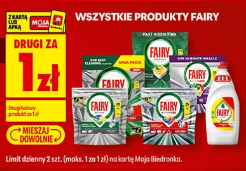 Wszystkie produkty FAIRY (drugi prod. za 1 PLN) - Biedronka