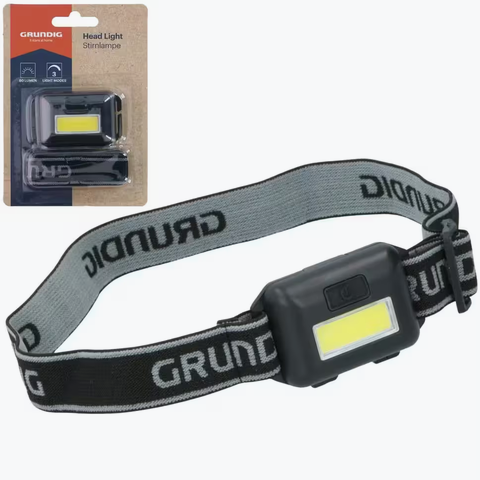 Latarka czołowa turystyczna LED Grundig (czarna lub niebieska)